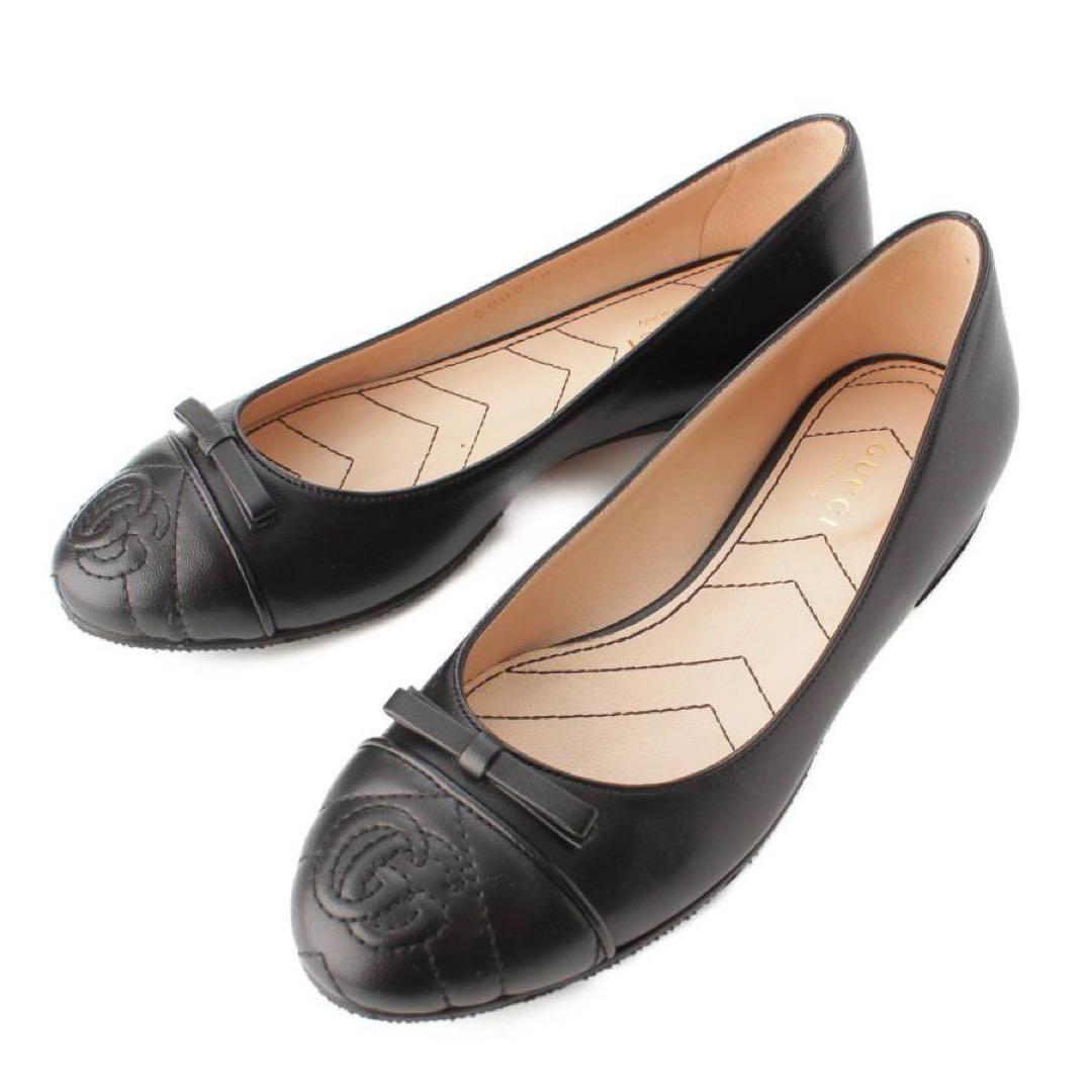 GUCCI ブラック マーモントフラットシューズ