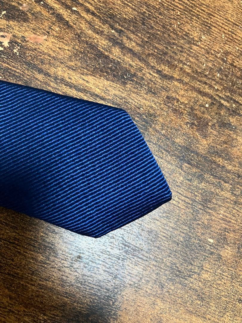 DRAKE'S ドレイクス　ネクタイ　ソリッド　ネイビー　紺