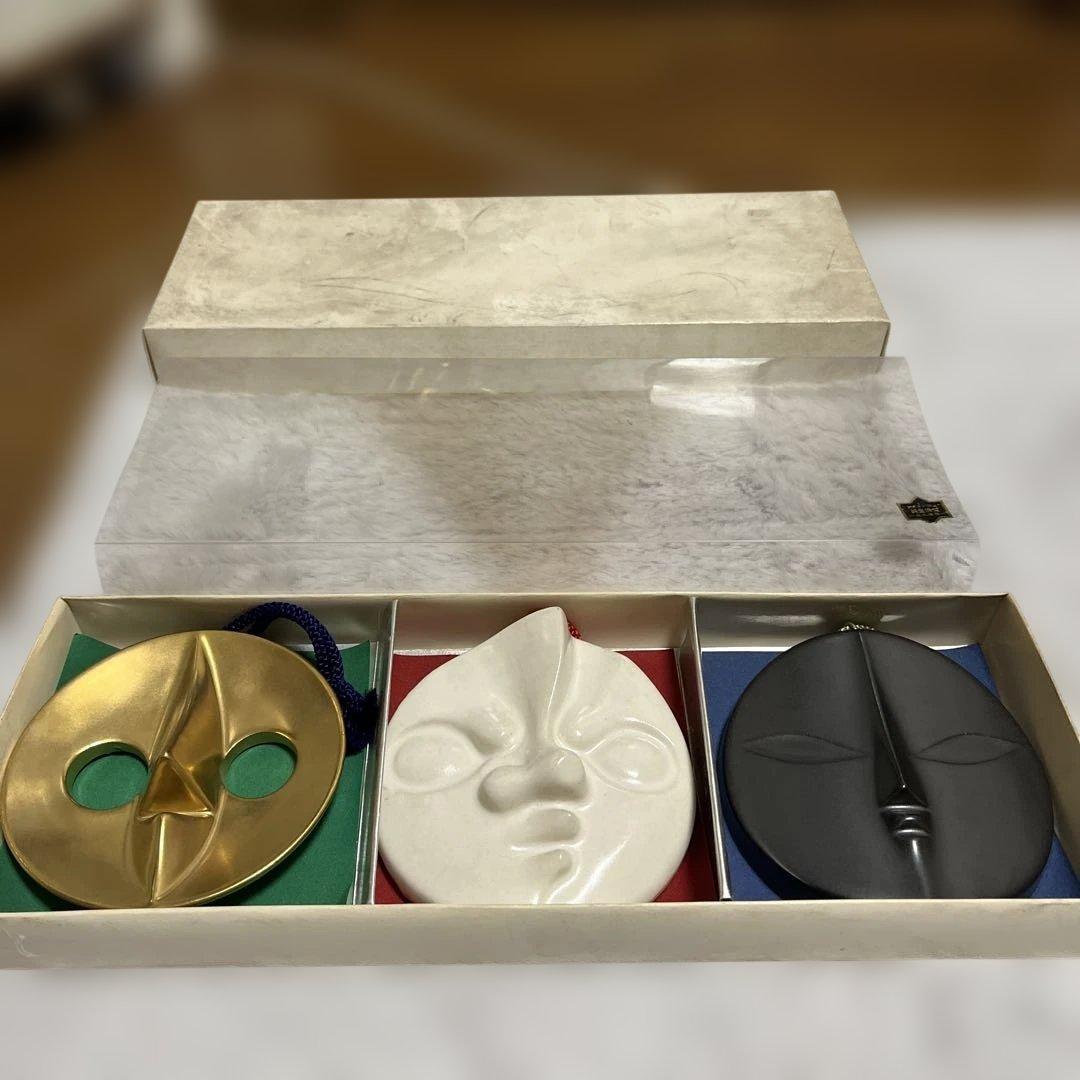 信楽焼岡本太郎太陽の顔日本万国博覧会記念セット箱入り