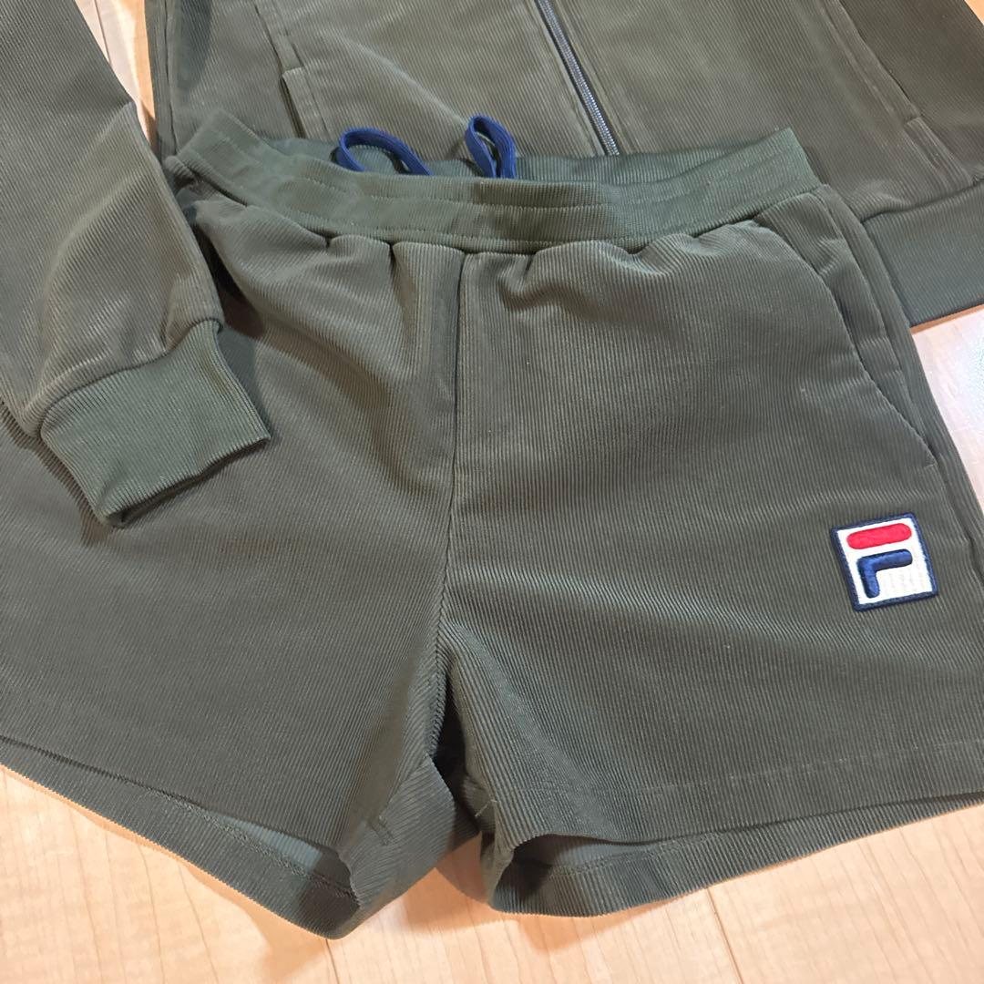 FILA オリーブグリーン ジャケットとショートパンツセット