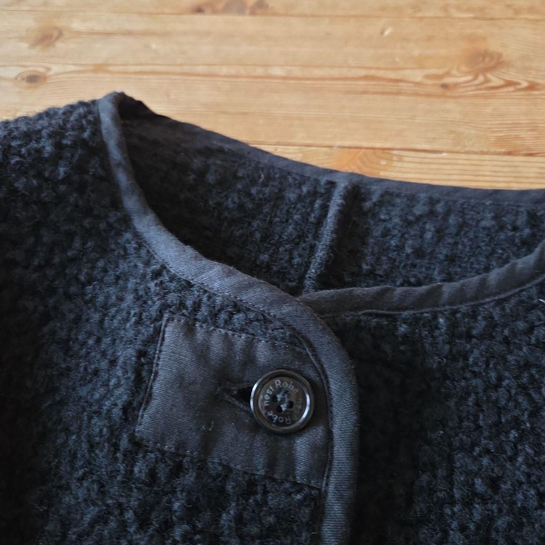 nest Robe ノーカラージャケット ブラック