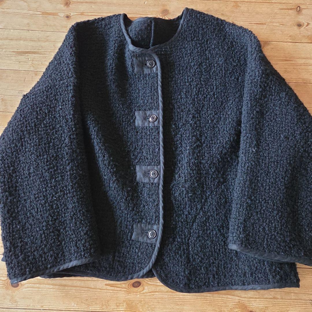 nest Robe ノーカラージャケット ブラック