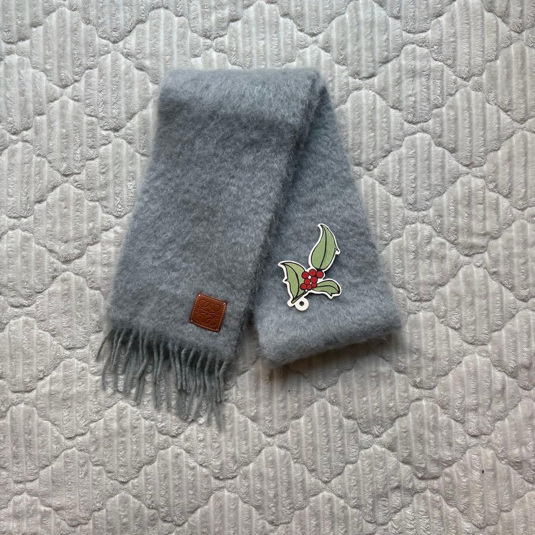 LOEWE ロエベ　モヘアマフラー　グレー