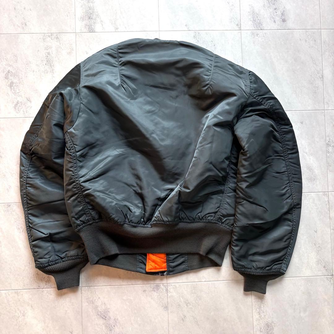 【USA製】90s アルファ MA-1 フライトジャケット 短丈 ダークグリーン
