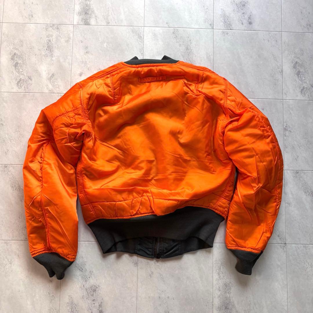 【USA製】90s アルファ MA-1 フライトジャケット 短丈 ダークグリーン