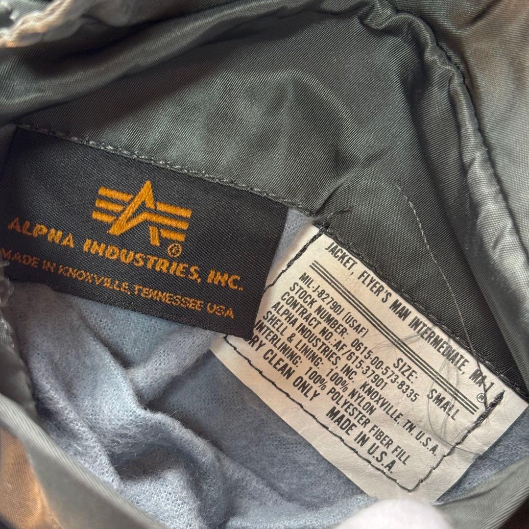 【USA製】90s アルファ MA-1 フライトジャケット 短丈 ダークグリーン