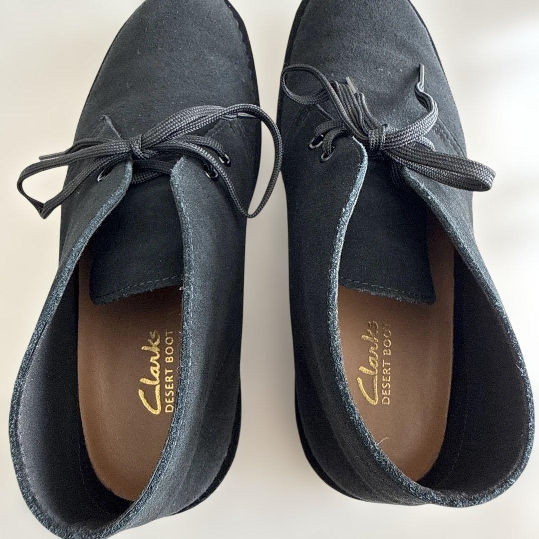Clarks クラークスデザートブーツevoUK7.5ブラックスエード