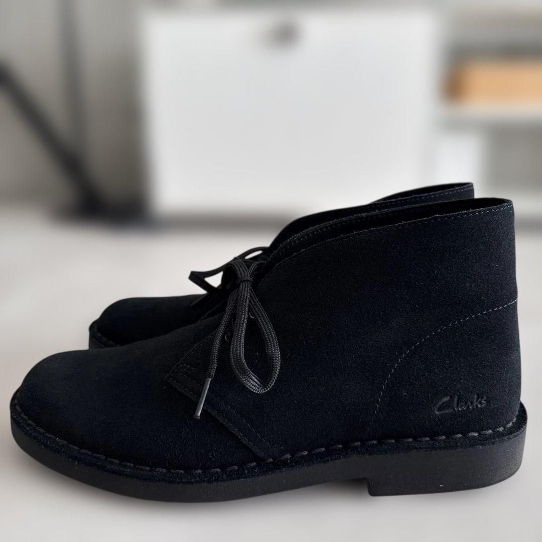 Clarks クラークスデザートブーツevoUK7.5ブラックスエード