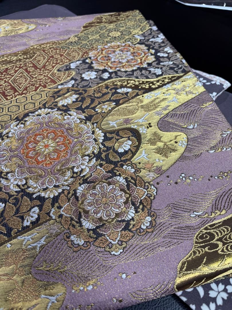 上質訪問着　桜柄　グレージュ