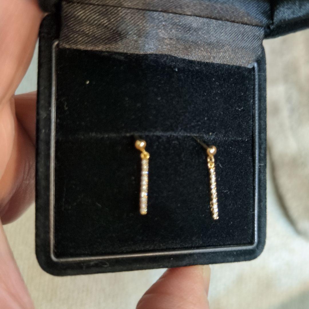 【最終お値段】k18ygダイヤモンド0.04✕2ピアス