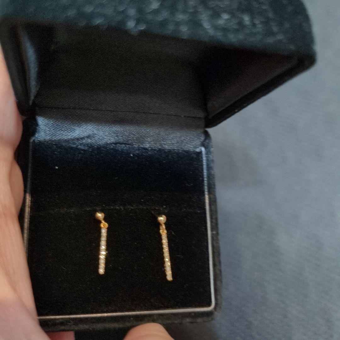 【最終お値段】k18ygダイヤモンド0.04✕2ピアス