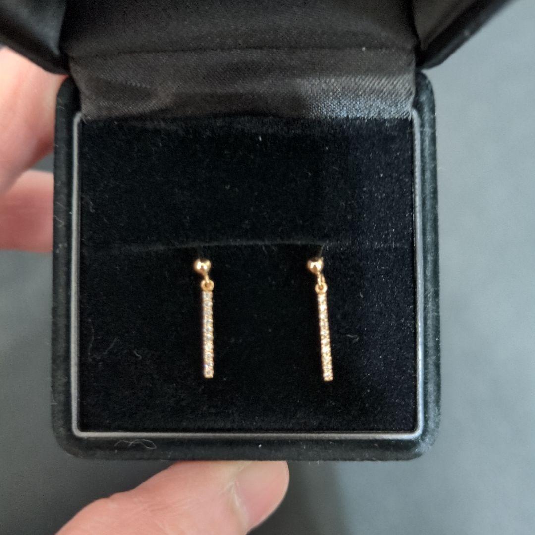 【最終お値段】k18ygダイヤモンド0.04✕2ピアス