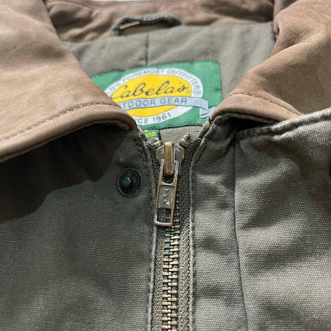 90s Cabela's カベラス 中綿 ワークジャケット レザー襟 古着
