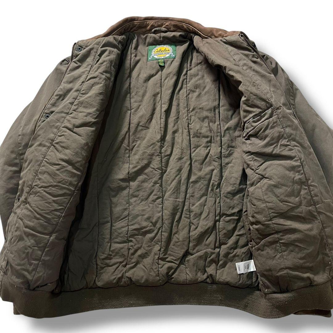 90s Cabela's カベラス 中綿 ワークジャケット レザー襟 古着