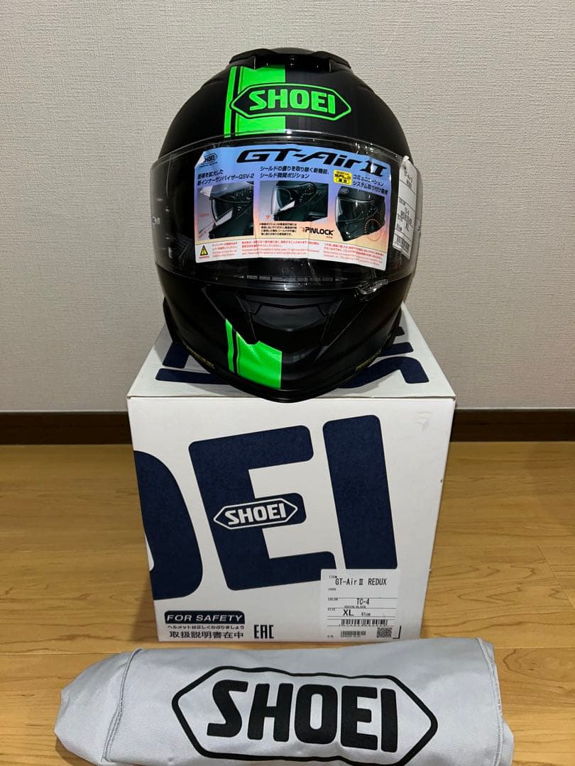 SHOEI GT-AIR II フルフェイスヘルメット ブラック/グリーン　XL