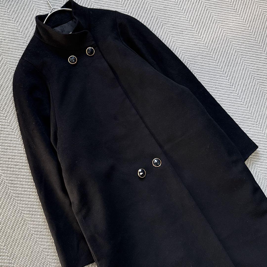 美品 Josephine ロロピアーナ ウールカシミヤ ハイネックロングコート