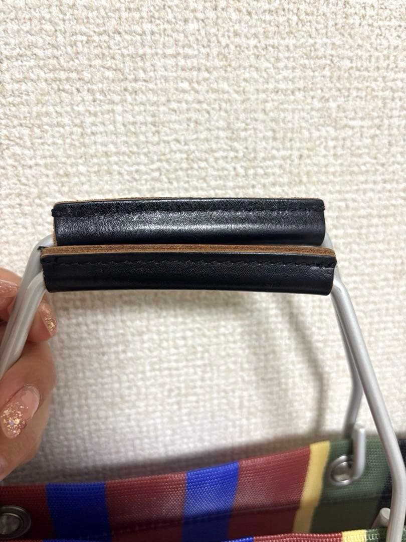 MARNI マルチカラーストライプかごバッグ