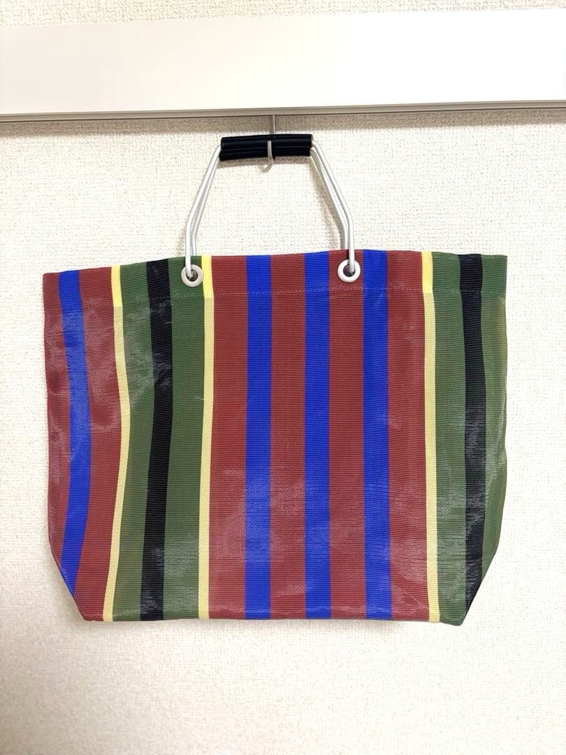 MARNI マルチカラーストライプかごバッグ