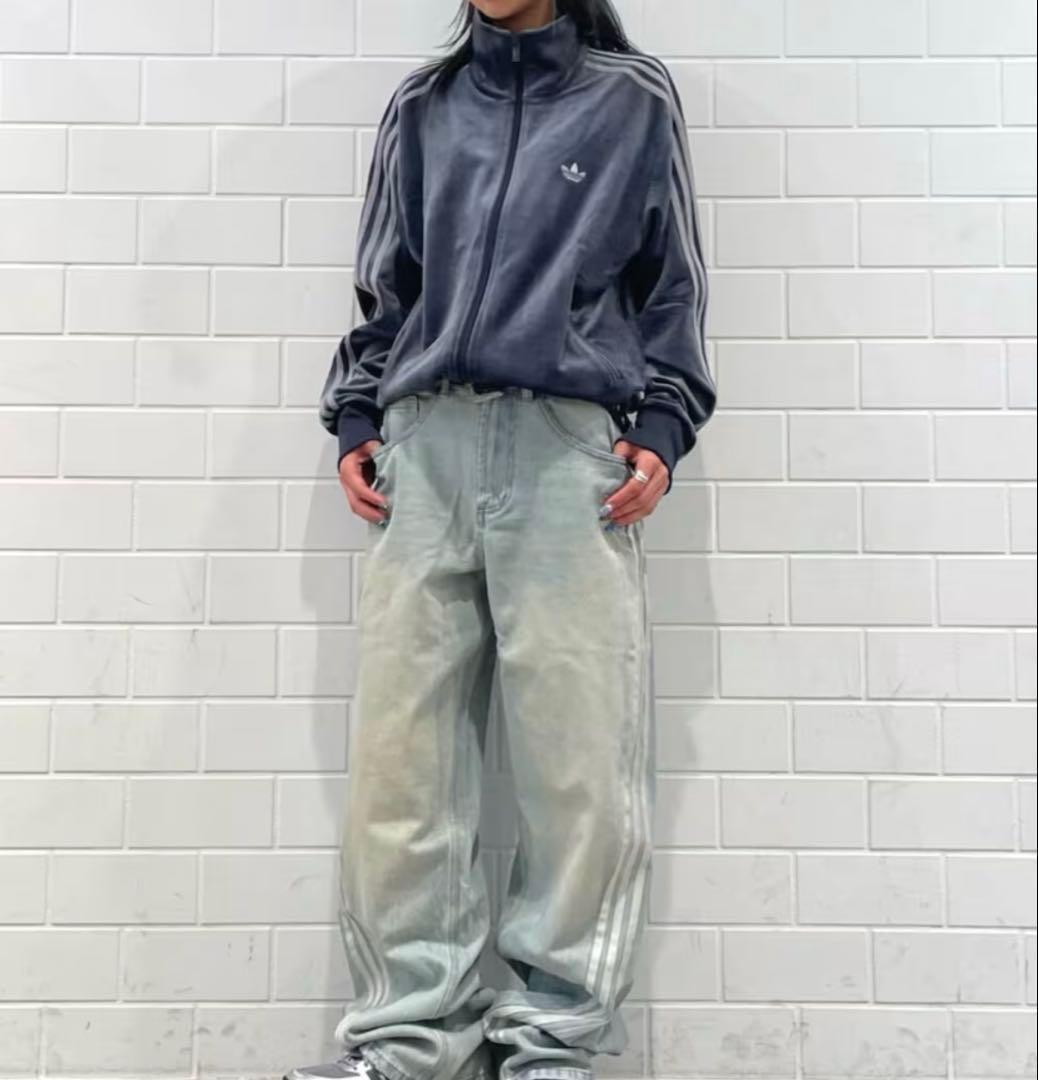 週末限定価格◆ 完売品 アディダス トラックトップ ベロア ダークグレー 2XL