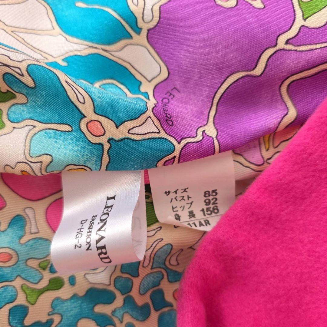 レオナール カシミヤ100％ シルク チェスターコート 花柄 11AR