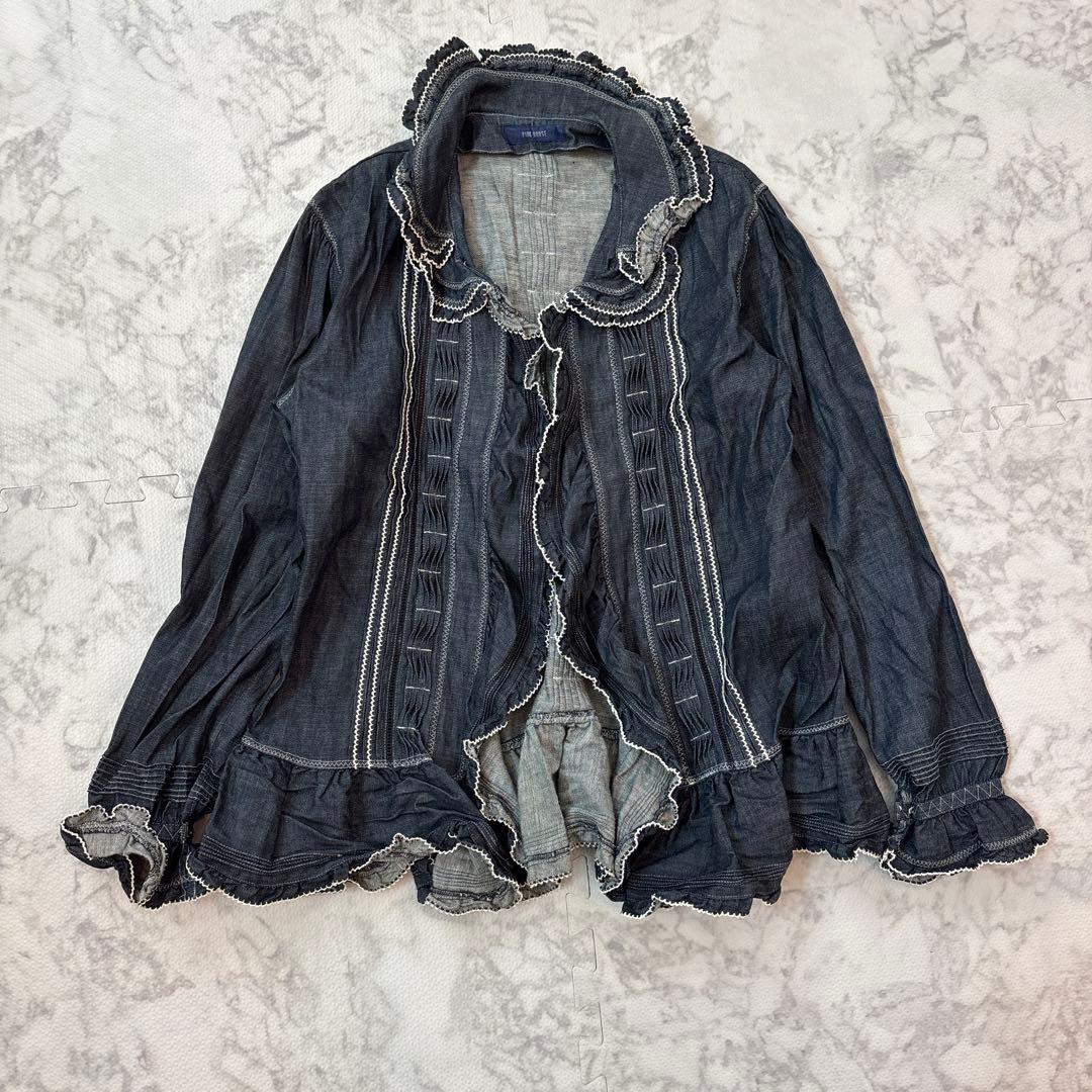 PINK HOUSE ピンクハウス フリル デニム ジャケット ピンタック