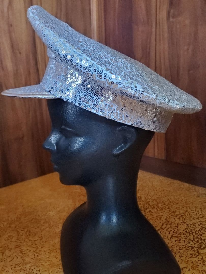 69 シルバー スパンコール 軍帽 制帽 銀 ポリス ハット ラルク HYDE