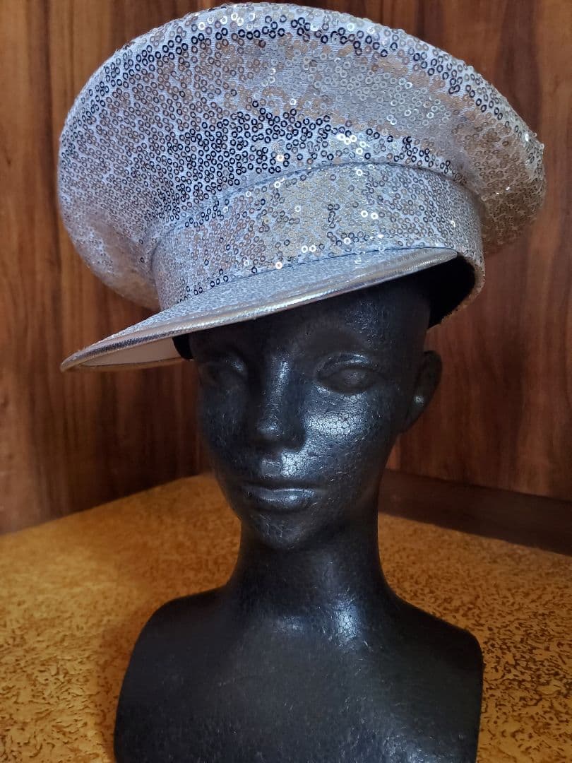 69 シルバー スパンコール 軍帽 制帽 銀 ポリス ハット ラルク HYDE