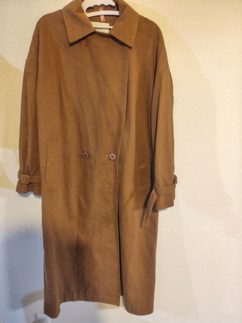 【ほぼ新品】ETRÉ ブラウンヘリボーンオーバーサイズコート