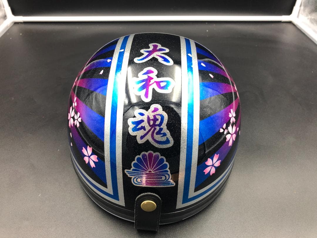 コルク半　カスタム　富士日章　三つボタン　ブラックピンクブルー　ラメ　桜