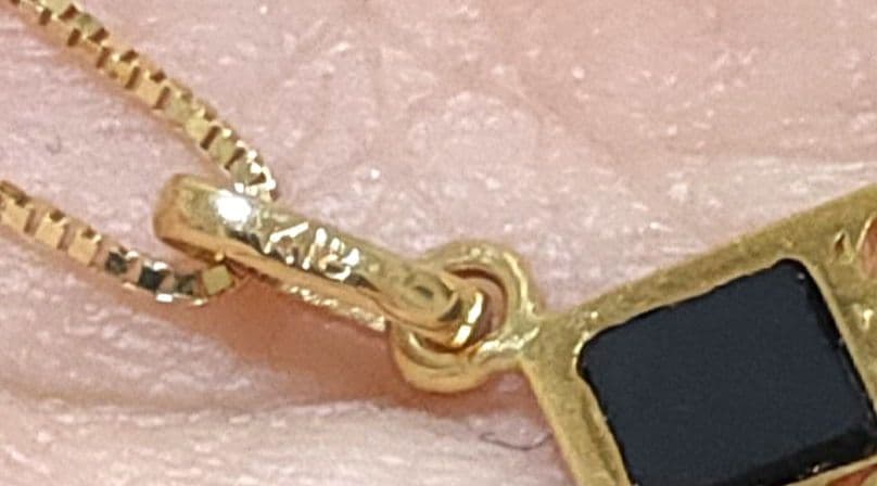 k18 ひし形 ネックレストップ オニキス