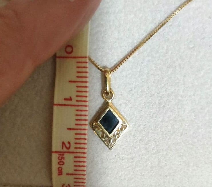 k18 ひし形 ネックレストップ オニキス