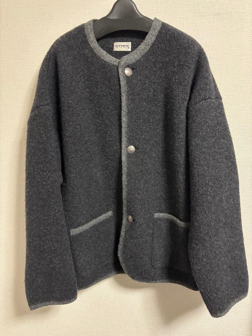 s*s様 ＳＴＡＰＦ　チロリアンジャケット　ウール　カーディガン　ノーカラー