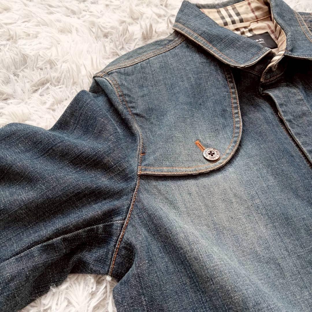 バーバリー ブラックレーベル デニムジャケット ノバチェック Mサイズ