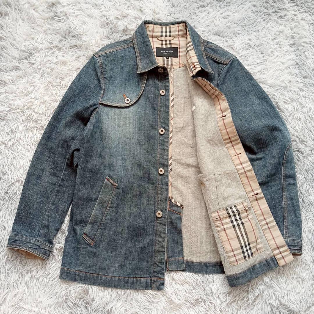 バーバリー ブラックレーベル デニムジャケット ノバチェック Mサイズ