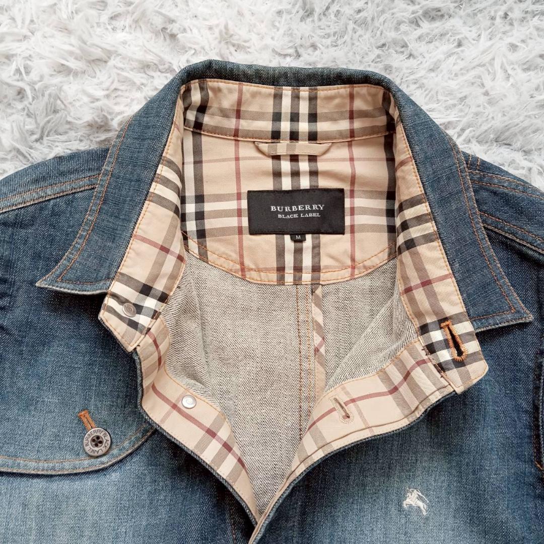 バーバリー ブラックレーベル デニムジャケット ノバチェック Mサイズ