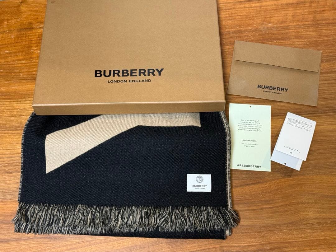 BURBERRY バーバリー マフラー ロゴ ウール ジャガード