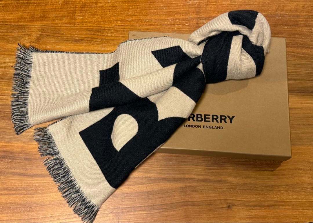 BURBERRY バーバリー マフラー ロゴ ウール ジャガード