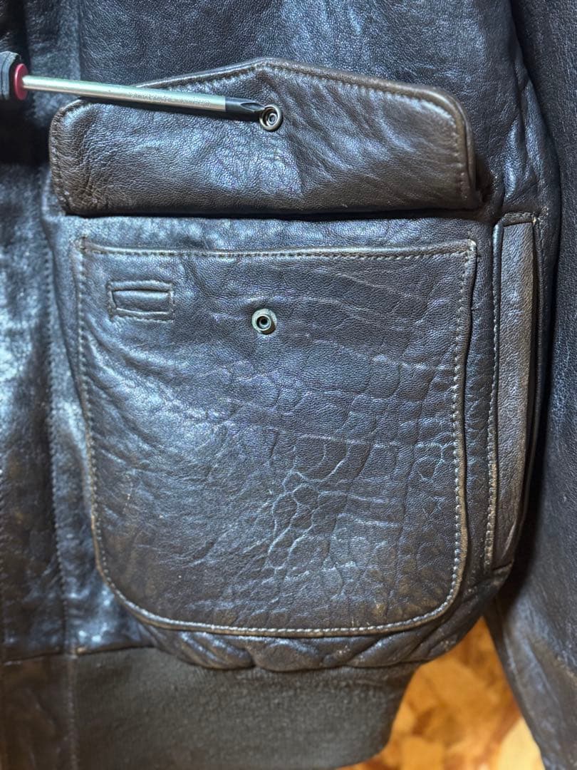 Jun  90s AVIREX A-2 本革フライトジャケット