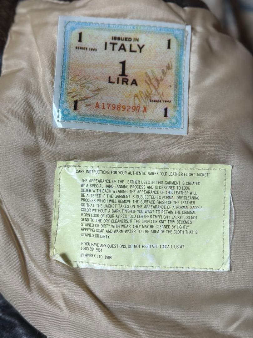 Jun  90s AVIREX A-2 本革フライトジャケット