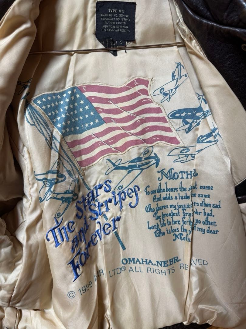 Jun  90s AVIREX A-2 本革フライトジャケット