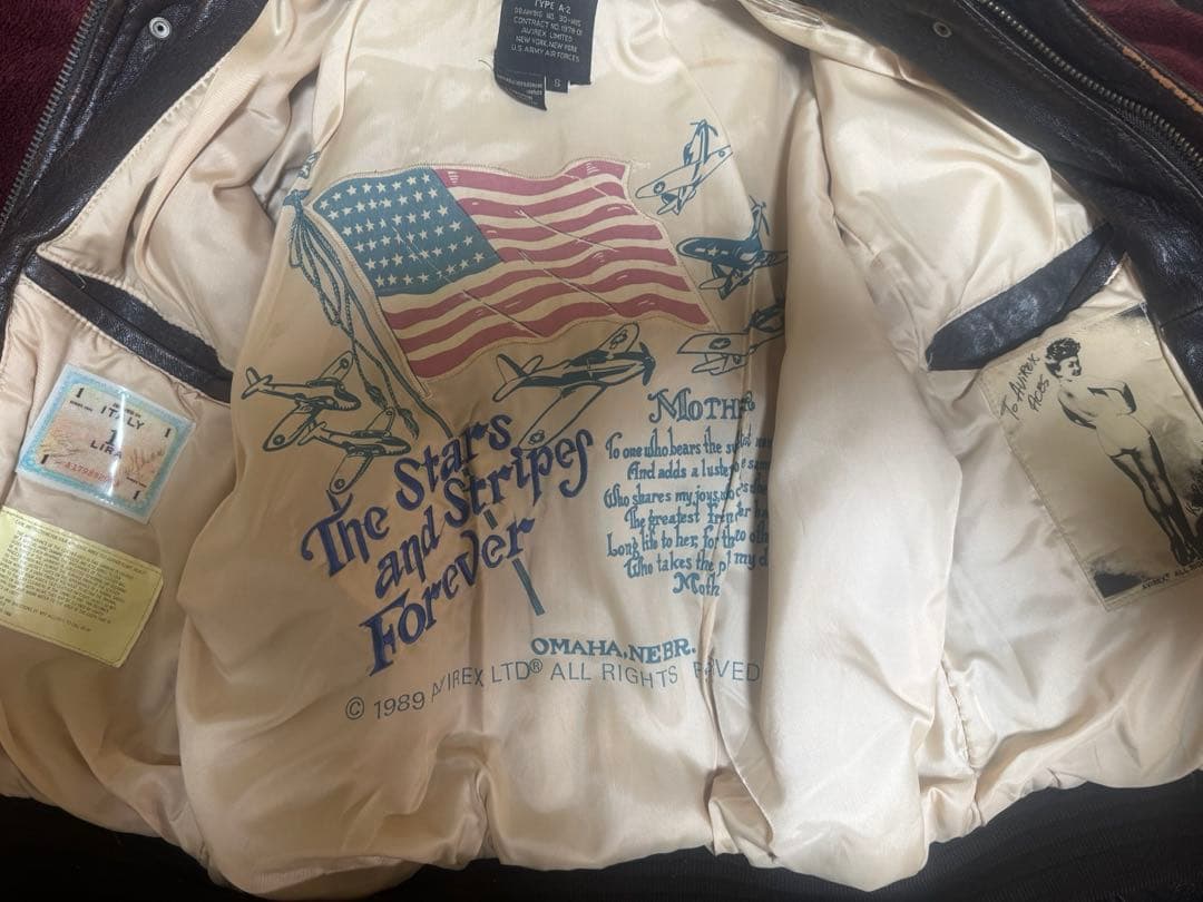 Jun  90s AVIREX A-2 本革フライトジャケット