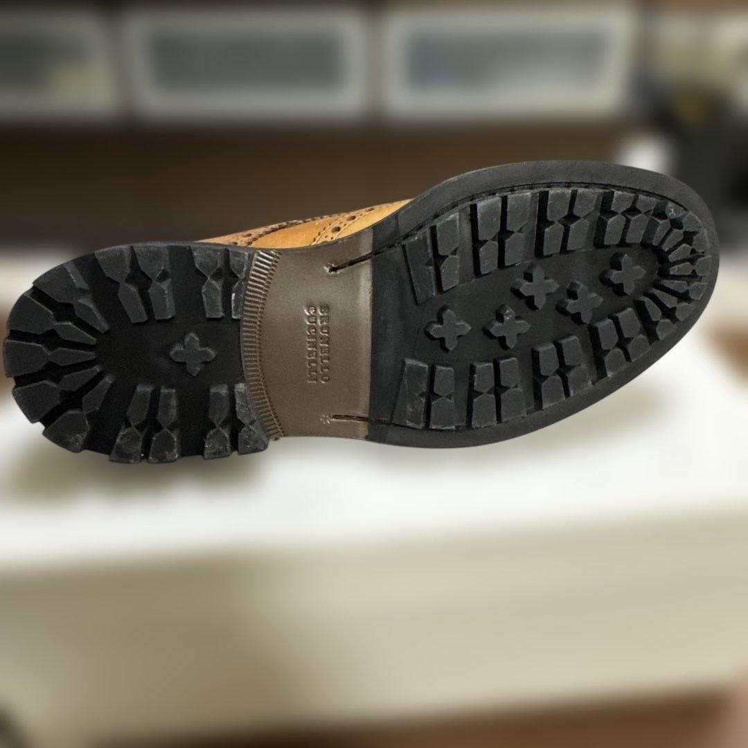 は*は様 Brunello Cucinelli ブラウンウィングチップシューズ