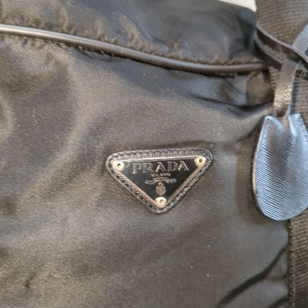 美品 PRADA ボストンバッグ ブラック 三角ロゴ テスートナイロン 鍵付き
