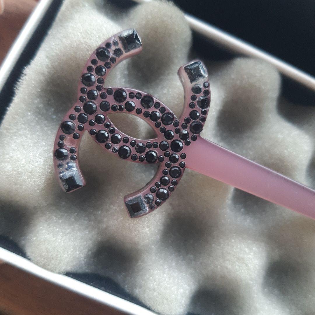 シャネル　ラインストーン　かんざし