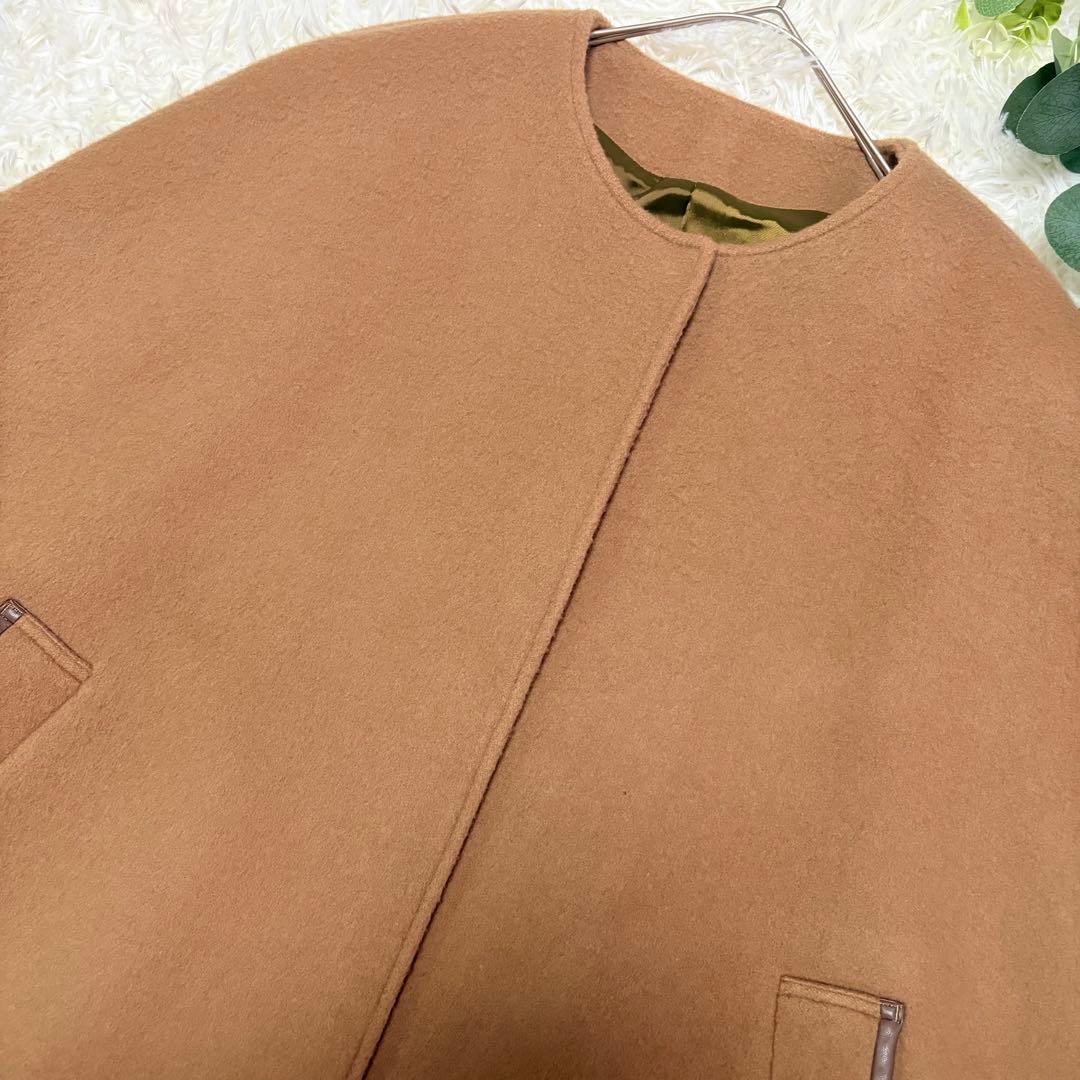 anplegant アンプレガント　ポンチョ　ケープ　コート　キャメル