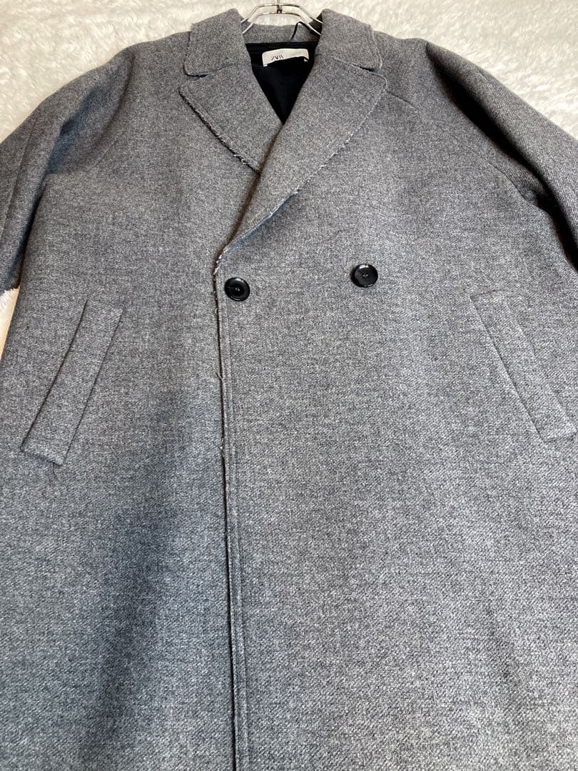 【美品】ザラ メゾンスペシャル 限定 コラボ チェスターコート ウール グレー