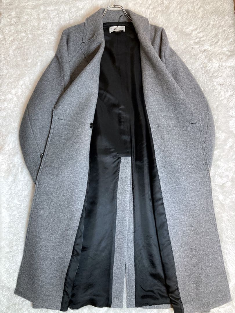 【美品】ザラ メゾンスペシャル 限定 コラボ チェスターコート ウール グレー