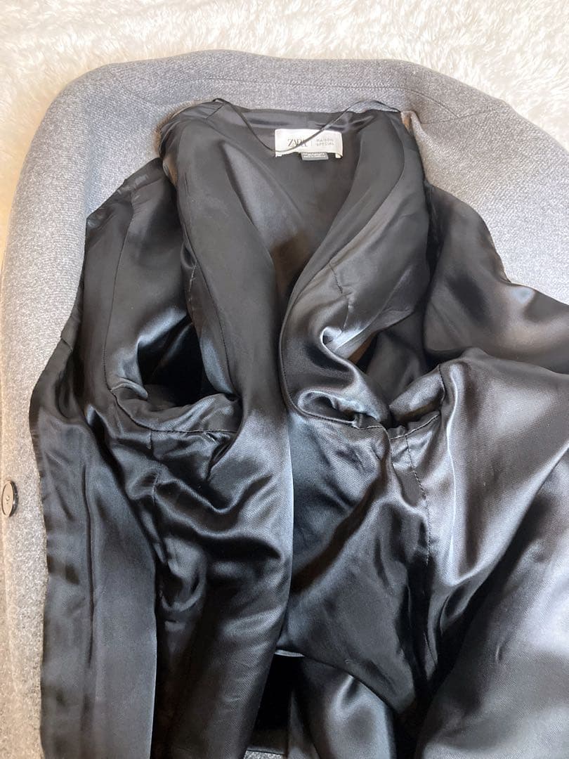 【美品】ザラ メゾンスペシャル 限定 コラボ チェスターコート ウール グレー