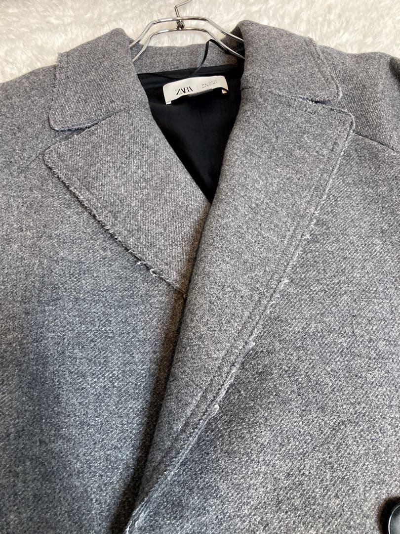 【美品】ザラ メゾンスペシャル 限定 コラボ チェスターコート ウール グレー