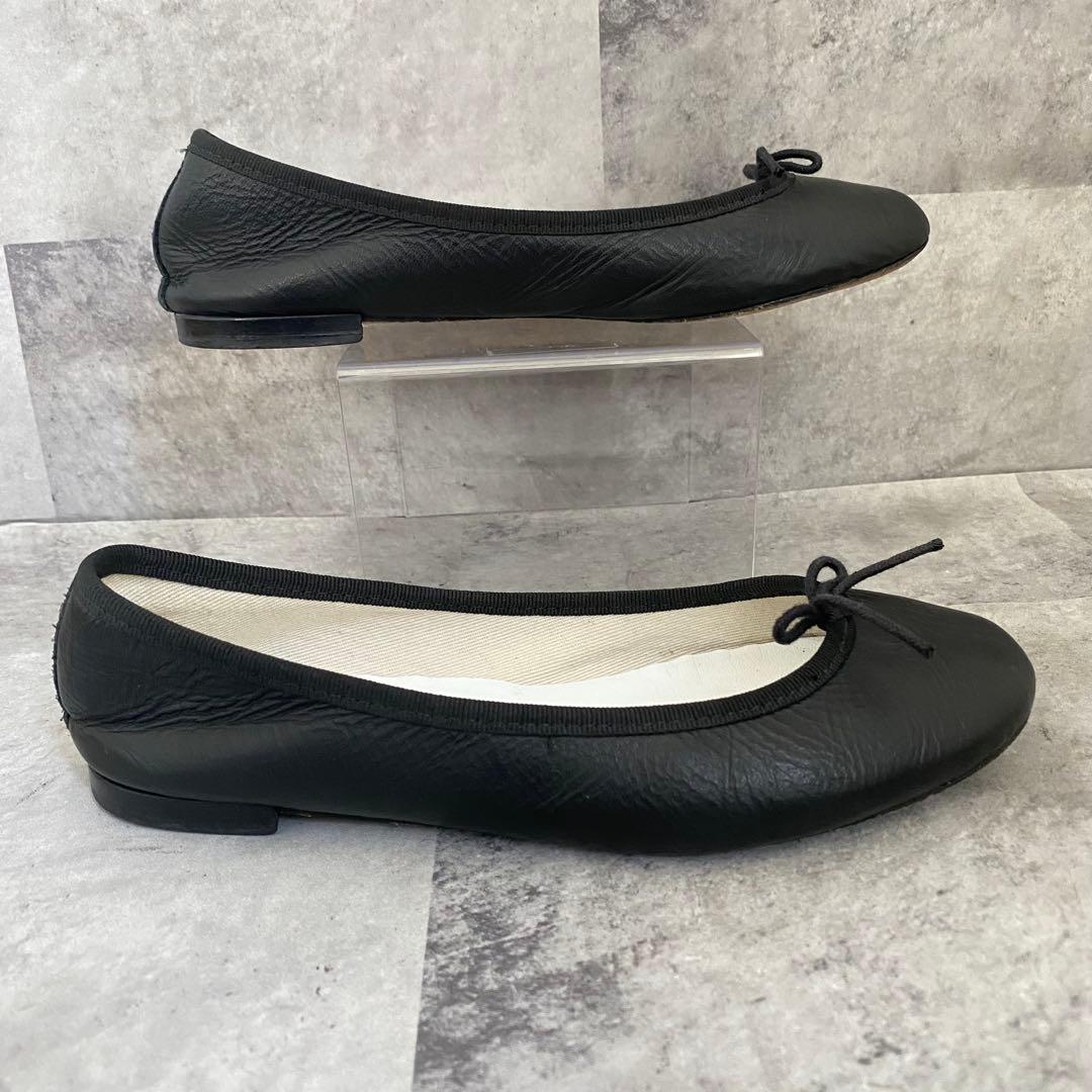 repetto レペットバレエシューズ 37 本革フラット リボン 黒